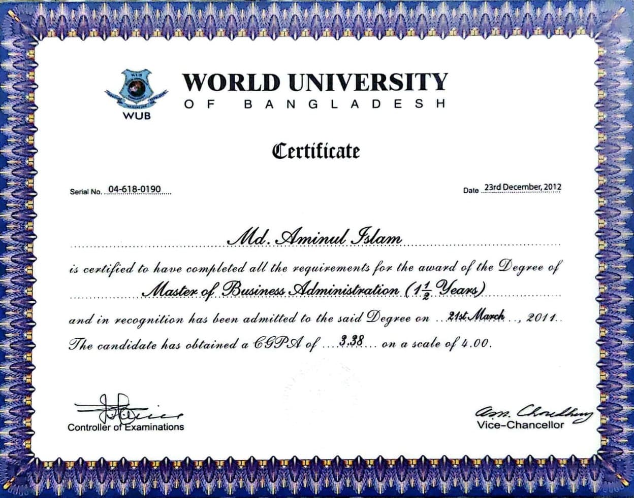 Certificate 2